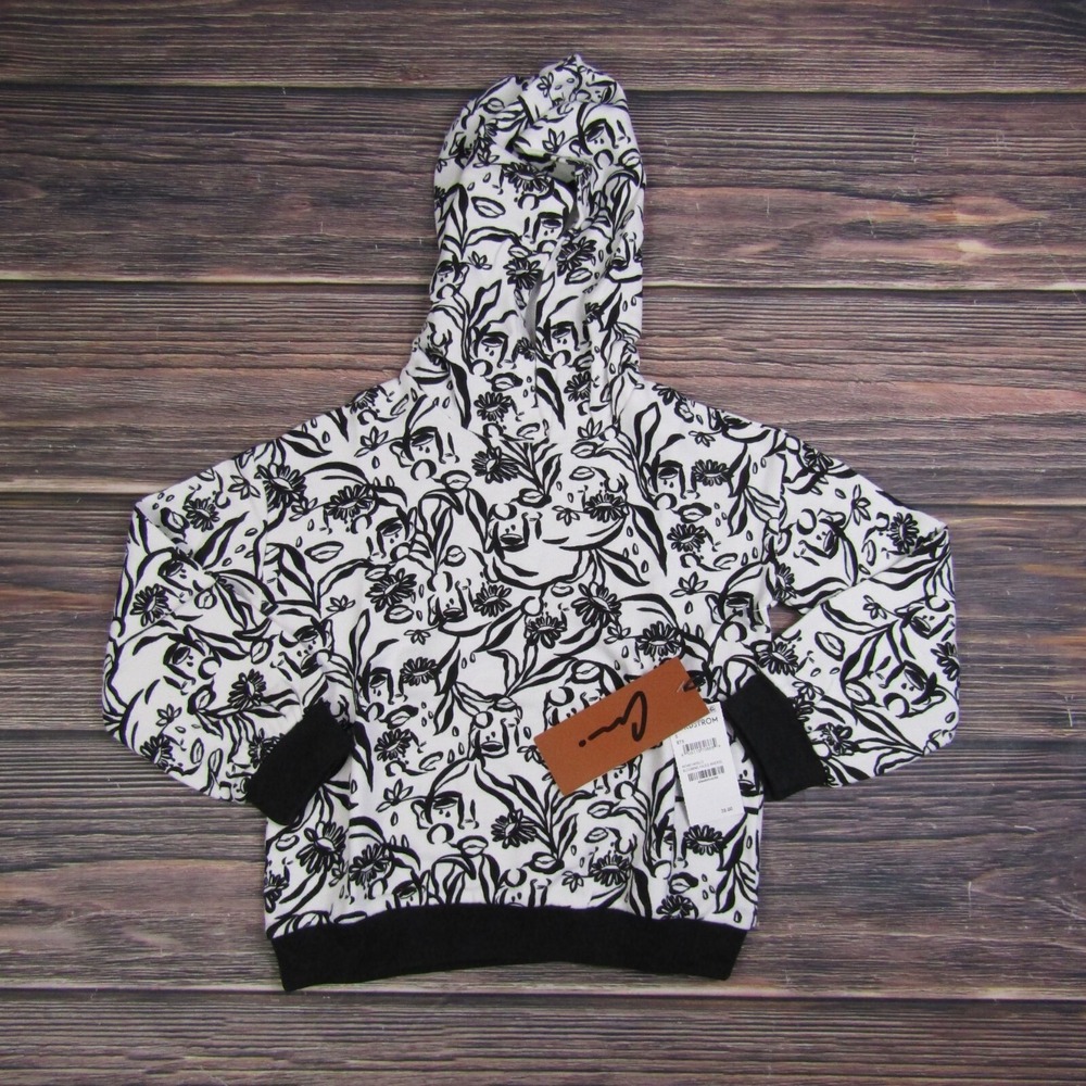 Cristina‎ Martinez NEW NWT Kids Size 5 Black White Hoodie Sweater